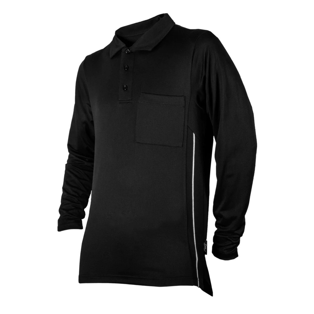 Honigs Pro Black long sleeve umpire jersey- black 100% polyester NWT